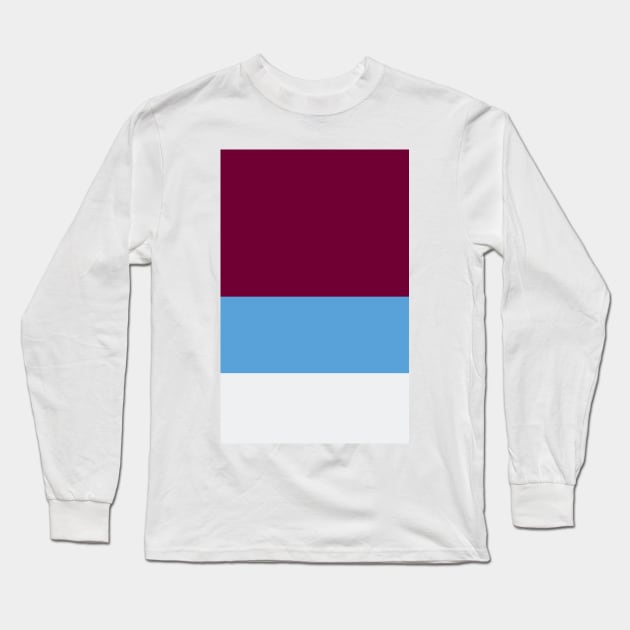 Burnley Claret, Blue and White Tricolour Long Sleeve T-Shirt by Culture-Factory